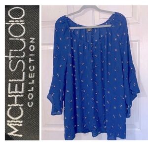 ❤️🔥 MICHELSTUDIO Blue Print Blouse 24